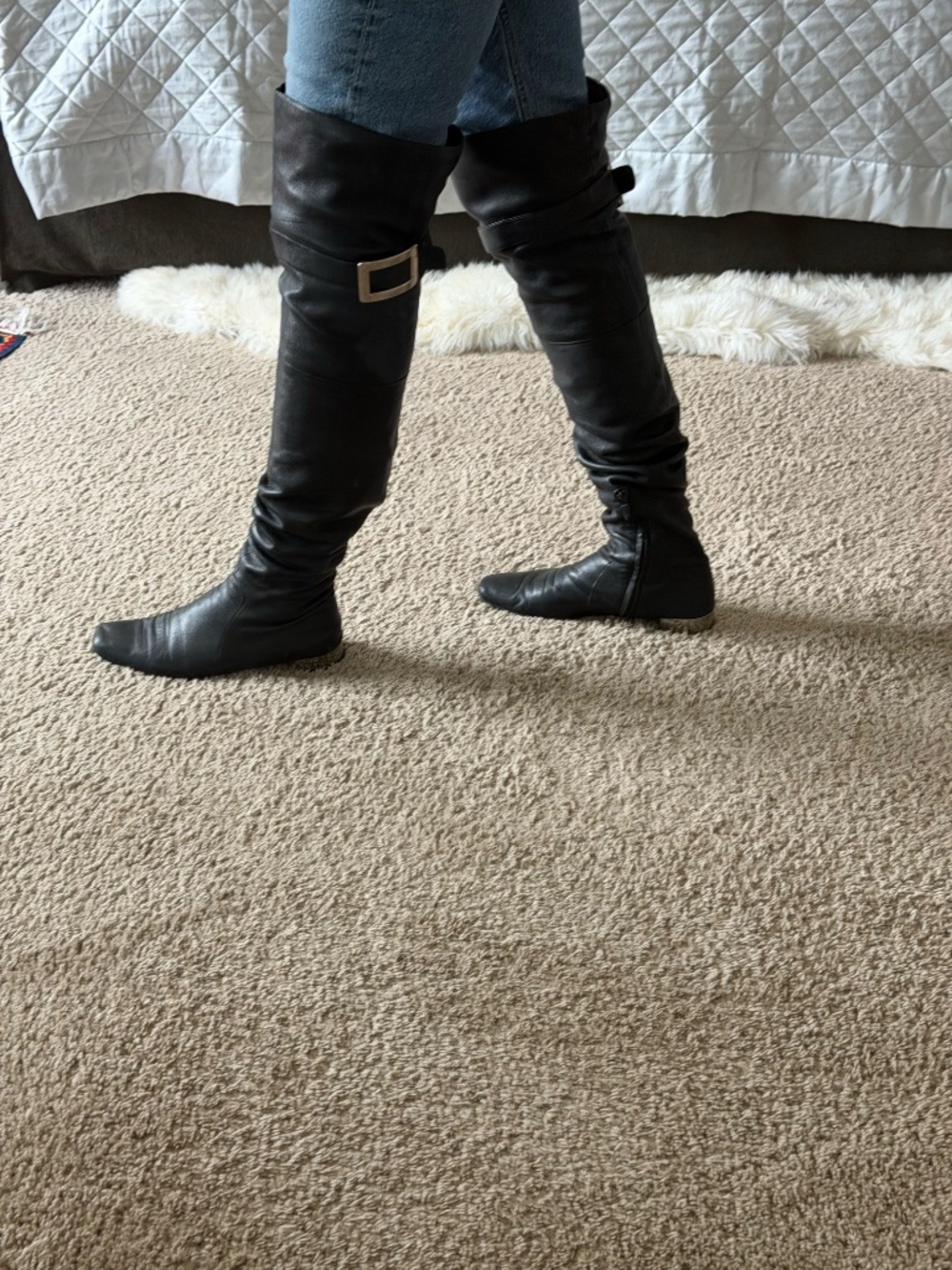 Roger Vivier, vintage, Over the Knee High Pull On Boots Size 39.5